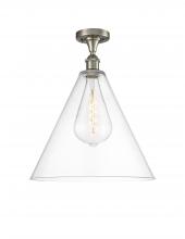 Innovations Lighting 516-1C-SN-GBC-162 - Berkshire - 1 Light - 16 inch - Brushed Satin Nickel - Semi-Flush Mount