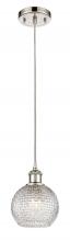 Innovations Lighting 516-1P-PN-G122C-6CL - Athens - 1 Light - 6 inch - Polished Nickel - Cord hung - Mini Pendant