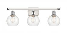 Innovations Lighting 516-3W-WPC-G122-6 - Athens - 3 Light - 26 inch - White Polished Chrome - Bath Vanity Light