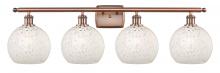 Innovations Lighting 516-4W-AC-G1216-8WM - White Mouchette - 4 Light - 38 inch - Antique Copper - Bath Vanity Light