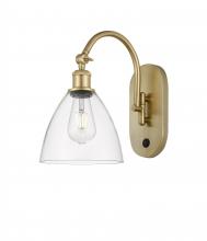 Innovations Lighting 518-1W-SG-GBD-752 - Bristol - 1 Light - 8 inch - Satin Gold - Adjustable Swing Arm