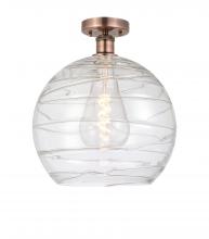 Innovations Lighting 616-1F-AC-G1213-14 - Athens Deco Swirl - 1 Light - 14 inch - Antique Copper - Semi-Flush Mount