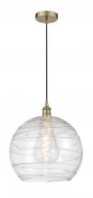 Innovations Lighting 616-1P-AB-G1213-14 - Athens Deco Swirl - 1 Light - 14 inch - Antique Brass - Cord hung - Pendant