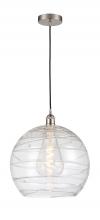 Innovations Lighting 616-1P-SN-G1213-14 - Athens Deco Swirl - 1 Light - 14 inch - Brushed Satin Nickel - Cord hung - Pendant