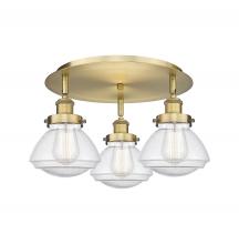 Innovations Lighting 916-3C-BB-G324 - Olean - 3 Light - 19 inch - Brushed Brass - Flush Mount