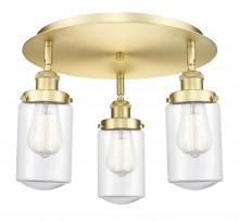 Innovations Lighting 916-3C-SG-G312 - Dover - 3 Light - 16 inch - Satin Gold - Flush Mount