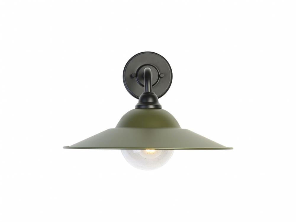 Croma 15" Wall Sconce - Outdoor in Matte Black with Matte Pine Shade