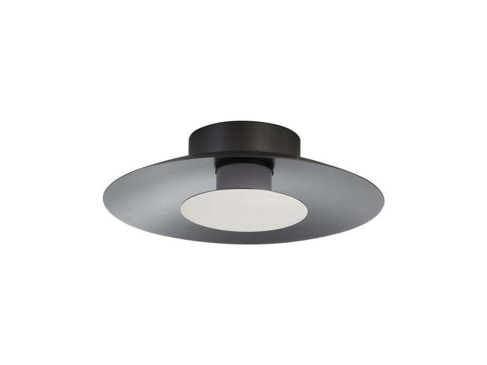 Luma LED Flush Mount - 12" in Graphite with Sand Nickel Shade