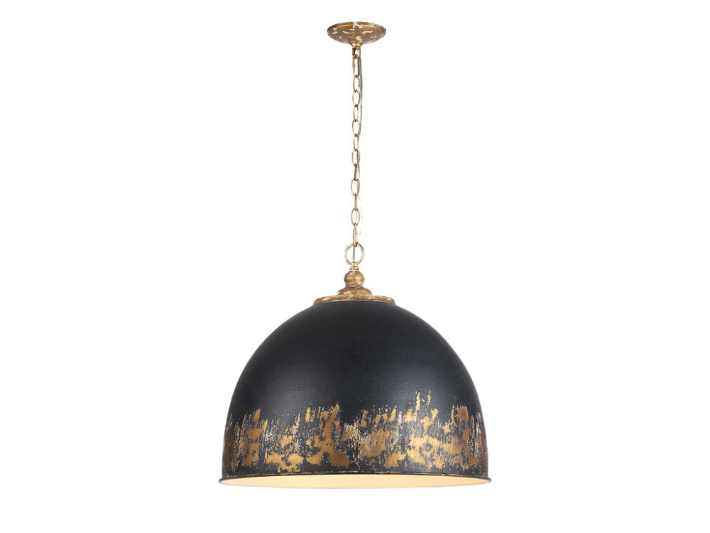 Alison 5-Light Pendant in Vintage Gold with Weathered Black Iron