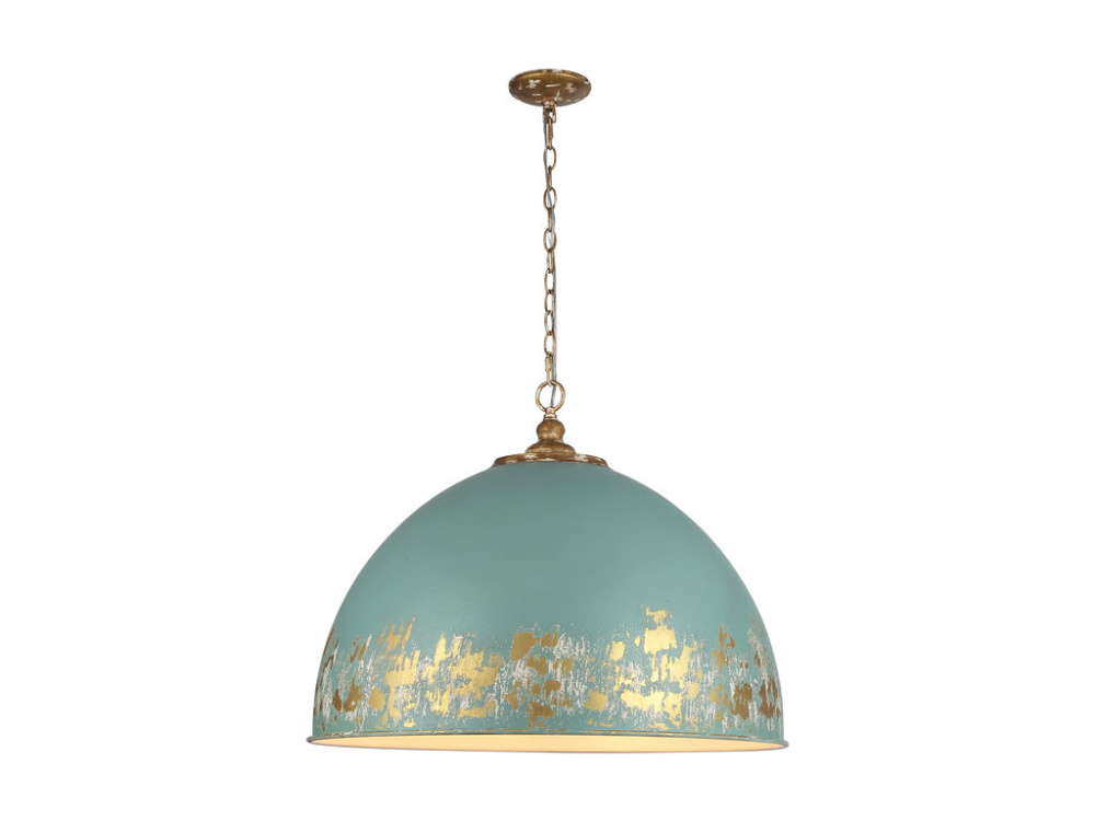 Alison 8-Light Pendant in Vintage Gold with Teal