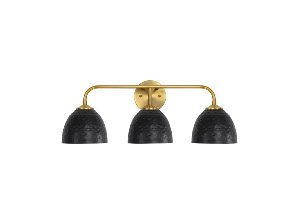 Shepard 3-Light Bath Vanity in Modern Brass with Matte Black