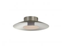 Golden 6400-FM12 SAN-FRG - Luma LED Flush Mount - 12" in Sand Nickel with French Gold Shade